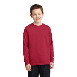 Port & Company ®  Youth Long Sleeve 5.4-oz 100% Cotton T-Shirt. PC54YLS